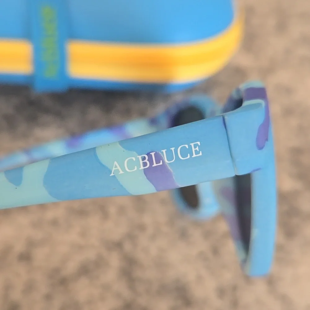 Acbluce Polarized Blue & Purple Kids Sunglasses UV Protection With Case